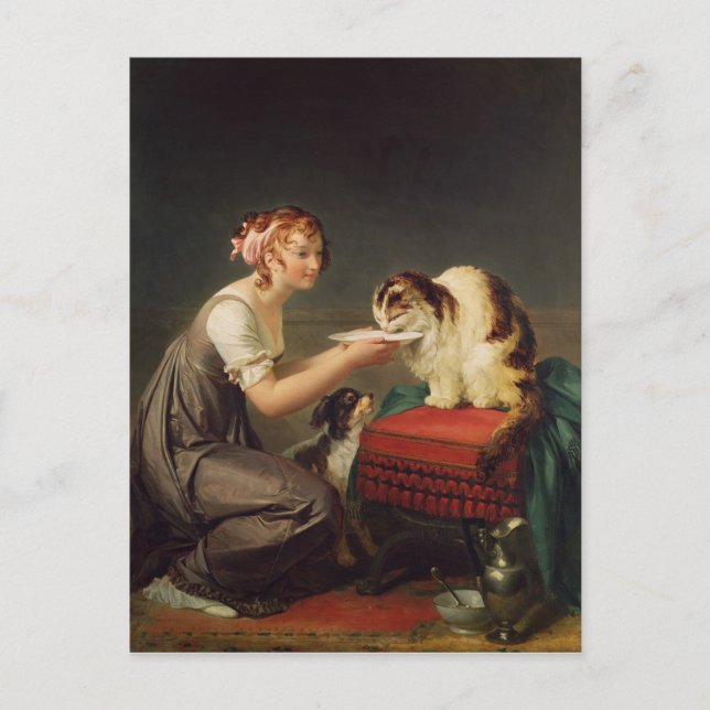 Postal El almuerzo del gato (Anverso)