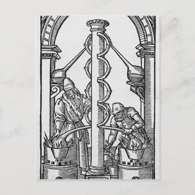 Postal El alquimista en acción (Anverso)