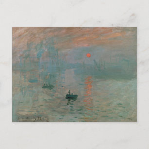 Postal El amanecer de la impresión de Claude Monet (levan