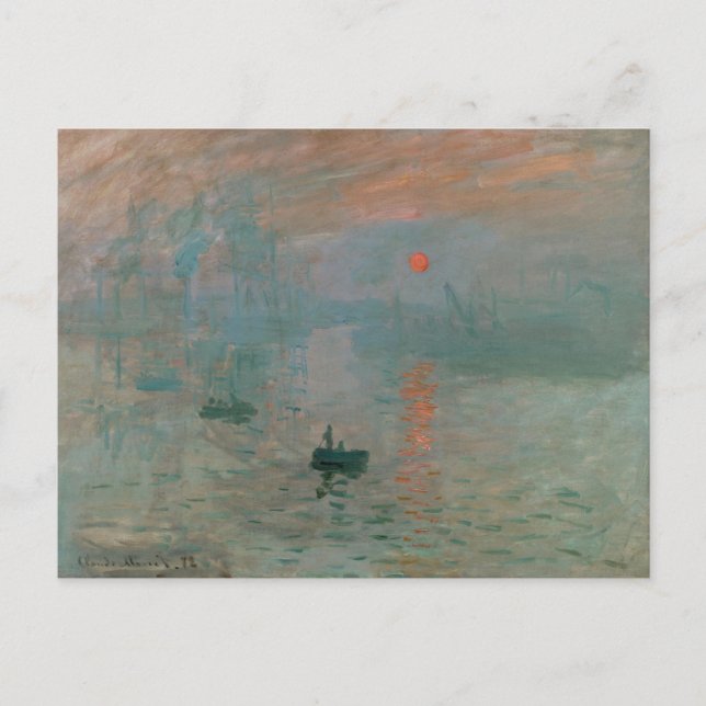 Postal El amanecer de la impresión de Claude Monet (levan (Anverso)