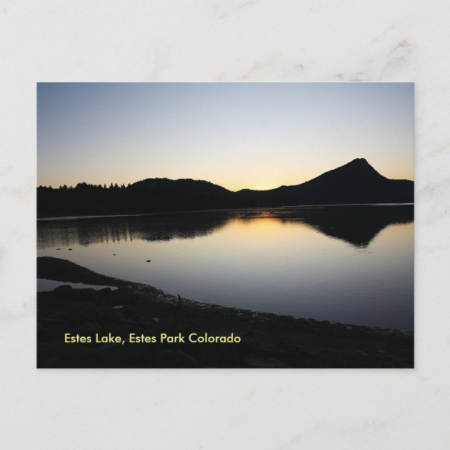 Postal el amanecer de mi hija, Estes Lake, Estes Park C.. (Anverso)
