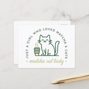 Postal El amante del gato Matcha divertido sólo un kawaii