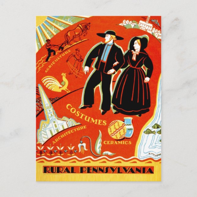 Postal El Amish y la Pensilvania Rural (Anverso)
