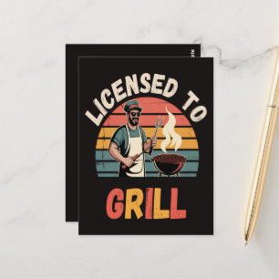Postal El amo de la parrilla papá
