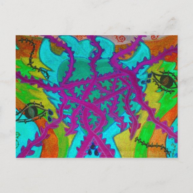 Postal El amor a través de los ánimos (Anverso)