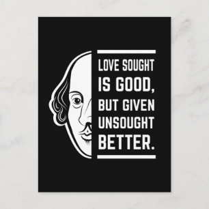 Postal El Amor Buscado Es Buena Cita De Shakespeare