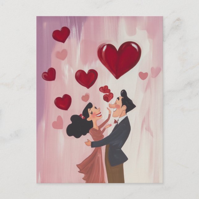 Postal El amor caprichoso en el aire (Anverso)