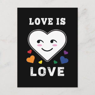 Postal El amor cardíaco es amor Orgullo gay LGBTQ