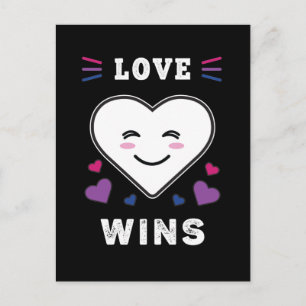 Postal El amor cardíaco gana el orgullo bisexual LGBTQ