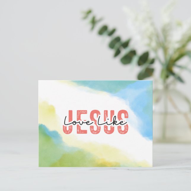 Postal El amor como Jesús Cita la Biblia Verso (Anverso de pie)