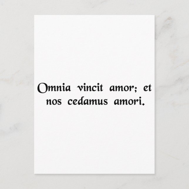 Postal El amor conquista todas las cosas; entreguemos... (Anverso)