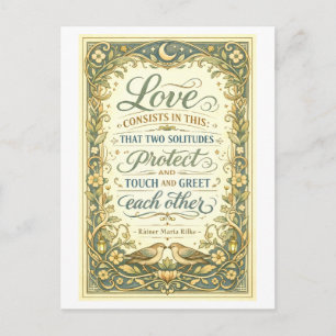 Postal "El Amor Consiste En Esto" Cita de Rilke