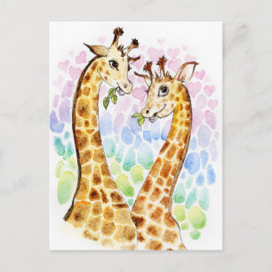 Postal El amor de Giraffe