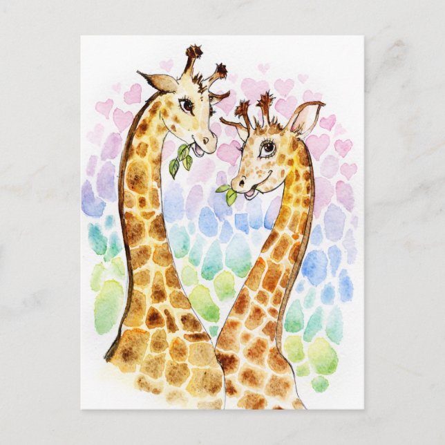 Postal El amor de Giraffe (Anverso)