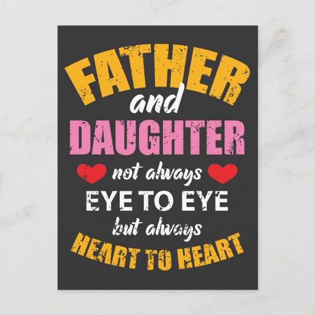 Postal El amor de padre e hija - Regalo de papá e hijos (Anverso)