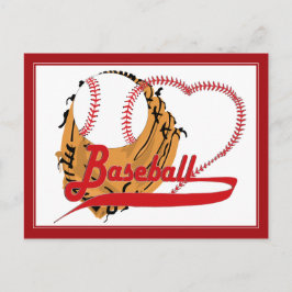Postal El amor del béisbol y el corazón del béisbol