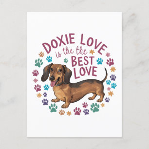 Postal El amor Doxie es el mejor amor