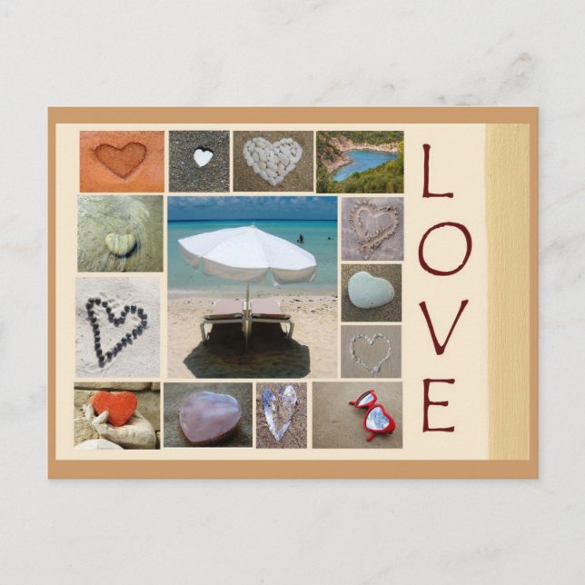 Postal El amor en la playa (Anverso)