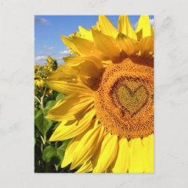 Postal El amor en los girasoles