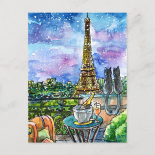 Postal El amor en París