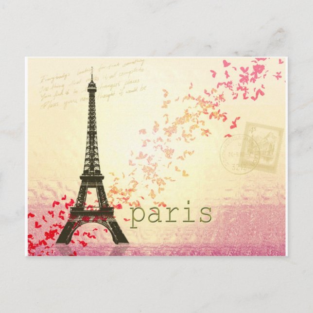 Postal El amor en París (Anverso)