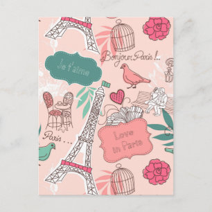 Postal El amor en París