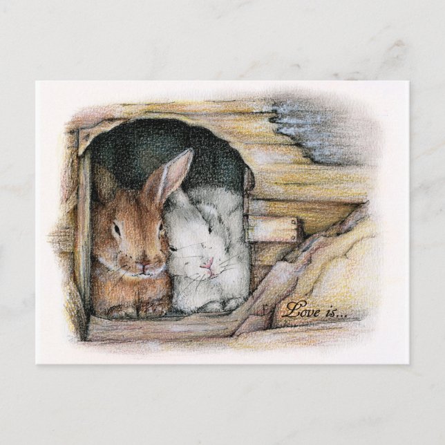 Postal El amor es... (Anverso)