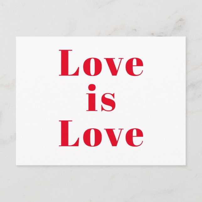 Postal "El amor es amor" blanco rojo (Anverso)