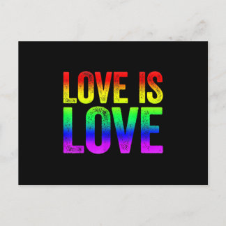 Postal El amor es amor comunidad LGBT Amo arcoiris LGBT