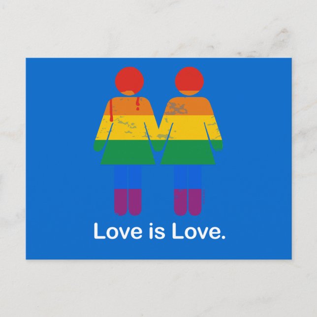 Postal EL AMOR ES AMOR DE LA PAREJA LESBIANA -.png (Anverso)