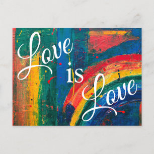 Postal El amor es amor LGBT+ Orgullo arcoiris