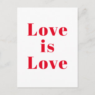 Postal "El amor es amor" rojo blanco