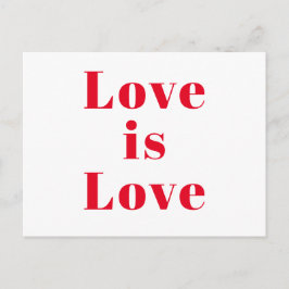 Postal "El amor es amor" rojo blanco