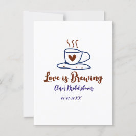 Postal El amor es Brewing brown bride color azul ducha ag