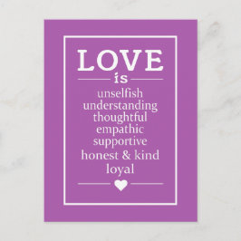 Postal El amor es... cartas de texto personalizado y tarj