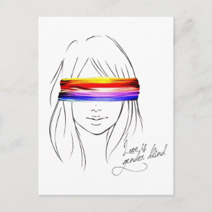 Postal El amor es ciego por el género