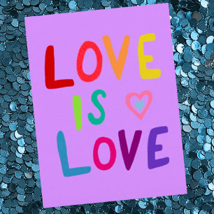 Postal EL AMOR ES EL AMOR DEL Arcoiris colorido