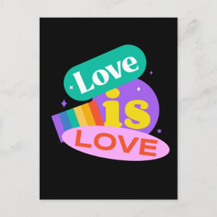 Postal El amor es el amor. LGTB+Orgullo.