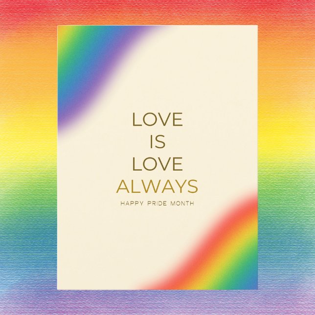 Postal El amor es el amor, siempre el arcoiris Minimalist (Subido por el creador)