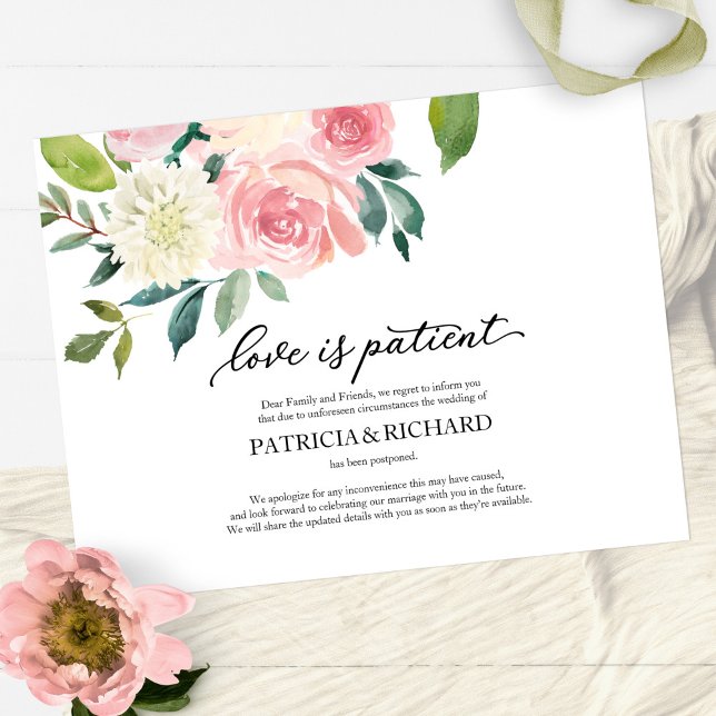 Postal El amor es el aplazamiento del paciente de un Boda (Subido por el creador)