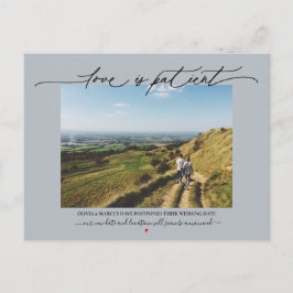 Postal El amor es el Boda paciente posponencia azul turbi