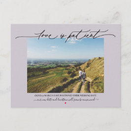 Postal El amor es el Boda paciente posponencia Pluma polv