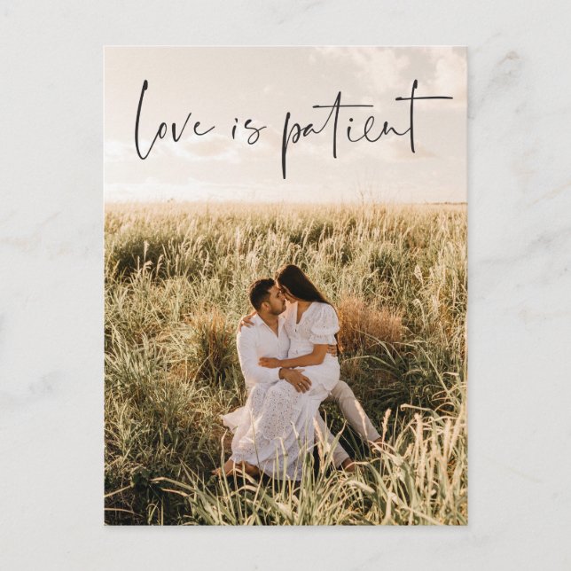 Postal El amor es el paciente pospone el cambio de postca (Anverso)