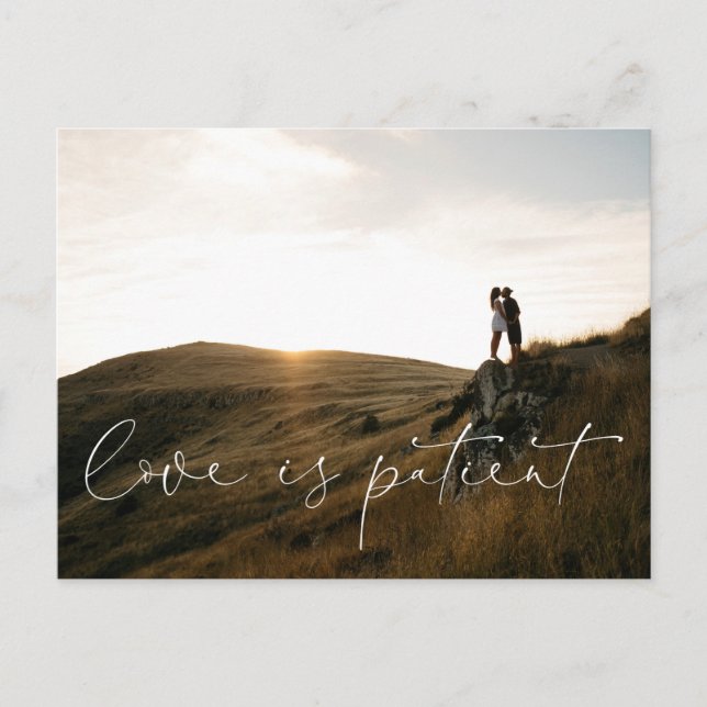 Postal El amor es el paciente pospone el cambio de postca (Anverso)