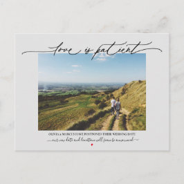 Postal El amor es gris en la postergación del Boda pacien