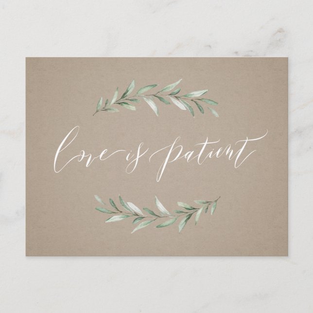 Postal El amor es la paciente postergación del boda de la (Anverso)