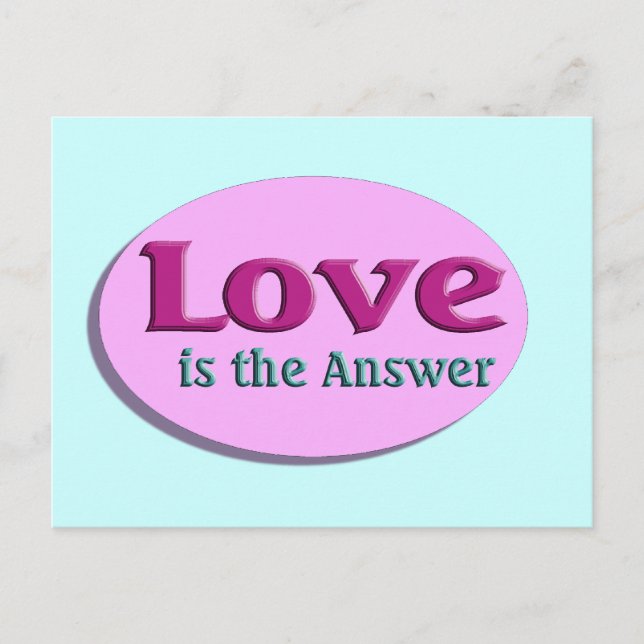Postal El amor es la respuesta (Anverso)