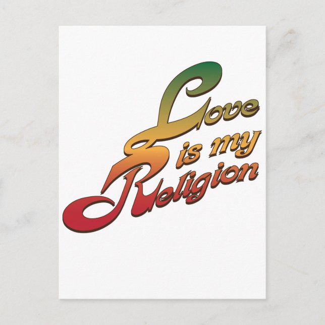 Postal El amor es mi religión (Anverso)