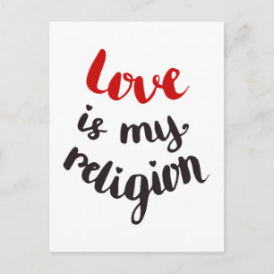 Postal El amor es mi religión