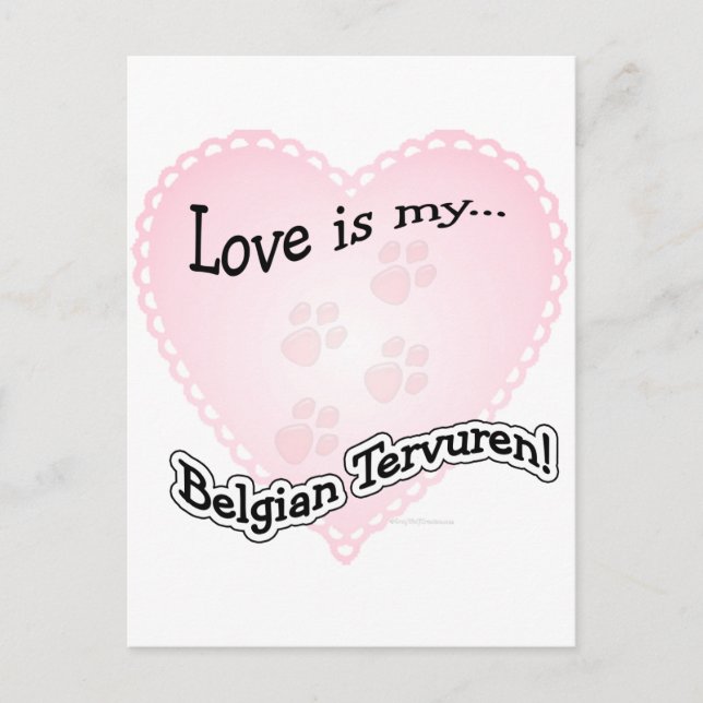 Postal El amor es mi Tervuren belga (Anverso)